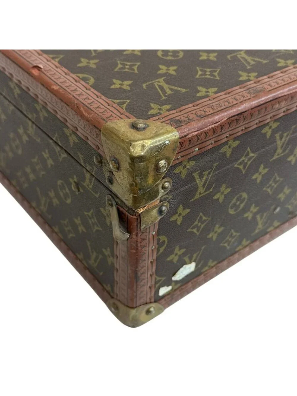 Louis Vuitton Bisten 60 Monogram Trunk Purse Suitcase Brown